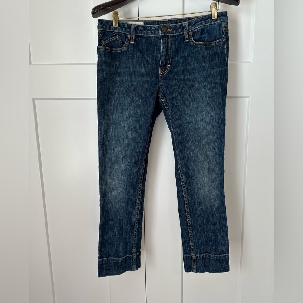 Women’s Banana Republic Skinny Fit Crop Jeans Dark Wash  Low‎ Rise Sz 10